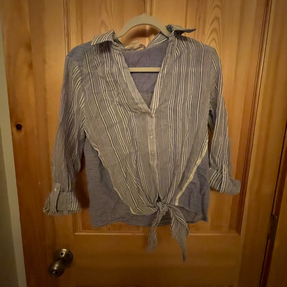 Lovestitch small button up front tie blouse